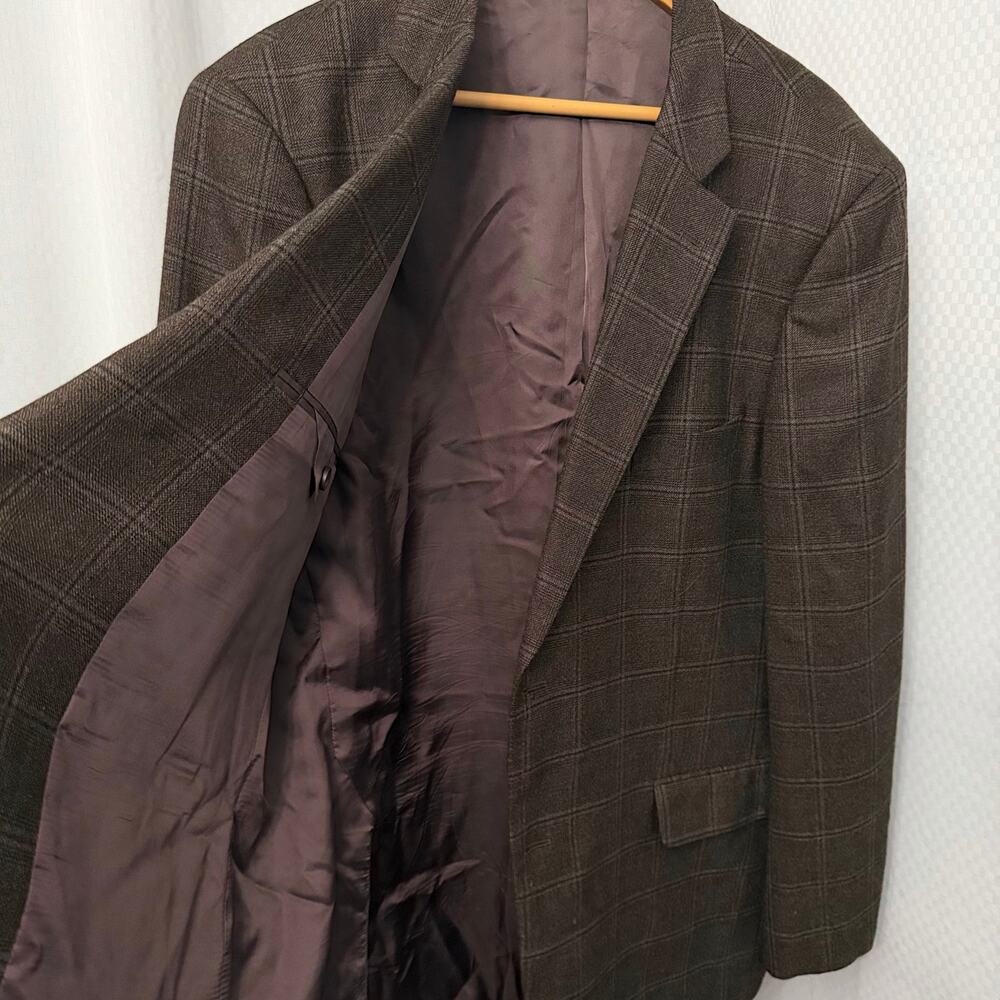Loro Piana Cashmere Blazer Mens 48 L Brown Windowpane Sport Coat John Nordstrom - Picture 8 of 16